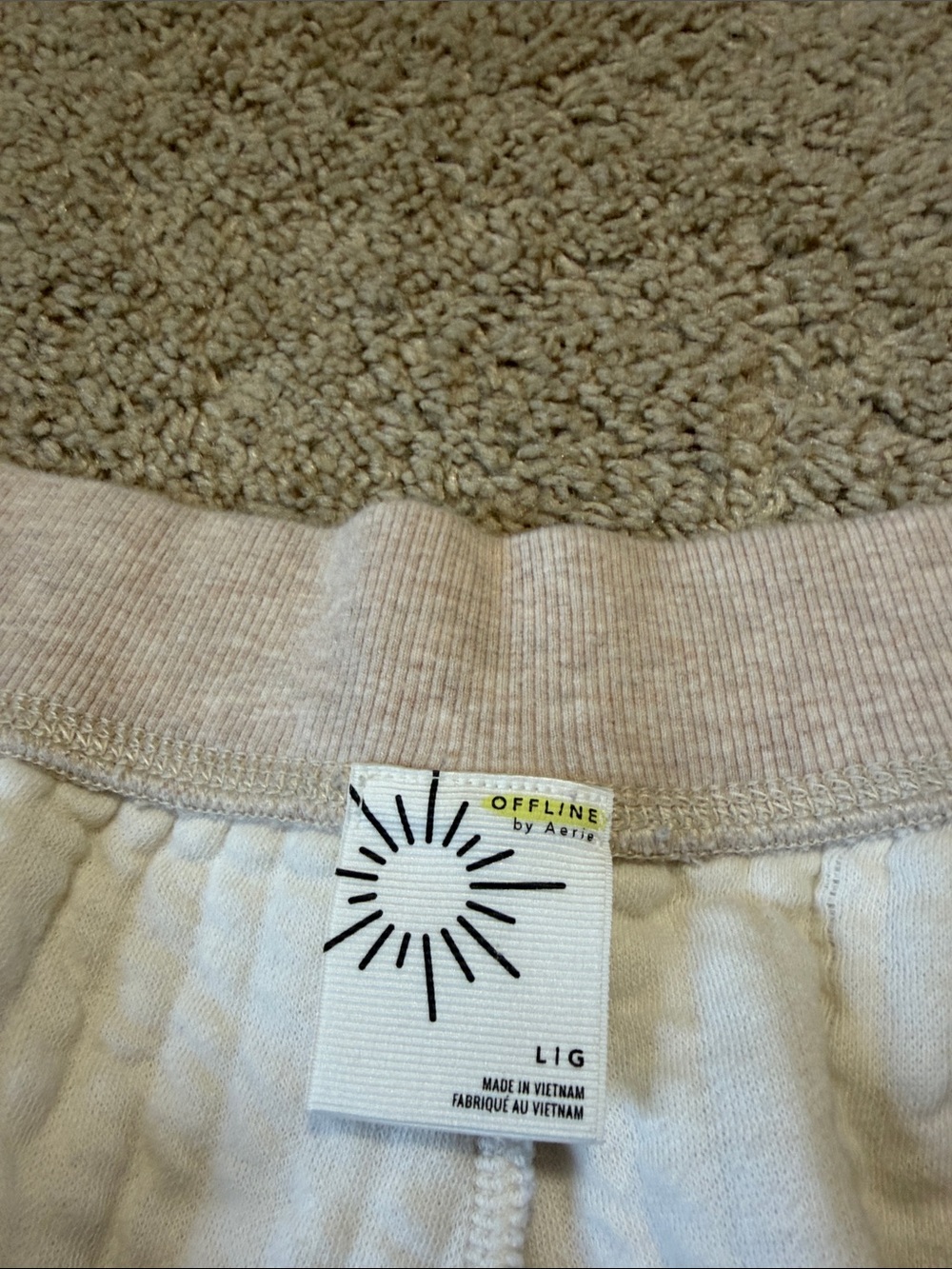 Aerie Offline Wide Leg Lounge Pants Oatmeal Color Large - Picture 6 of 6